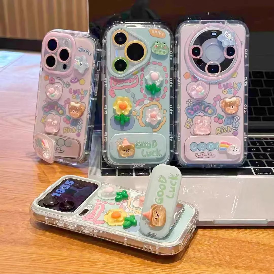 3D Little Bear Rainbow Lucky Phone Case photo 1
