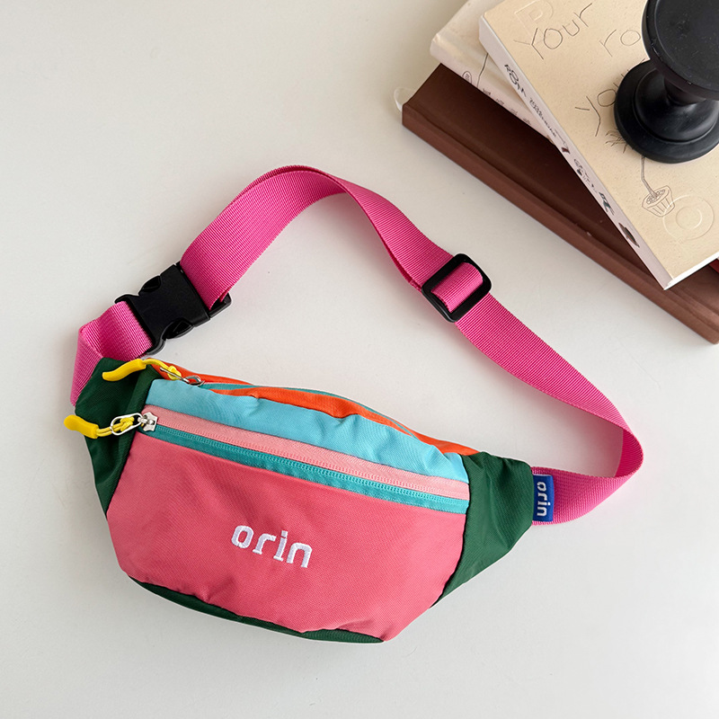Childrens Trendy Color-block Outdoor Casual Crossbody Backpack photo 3