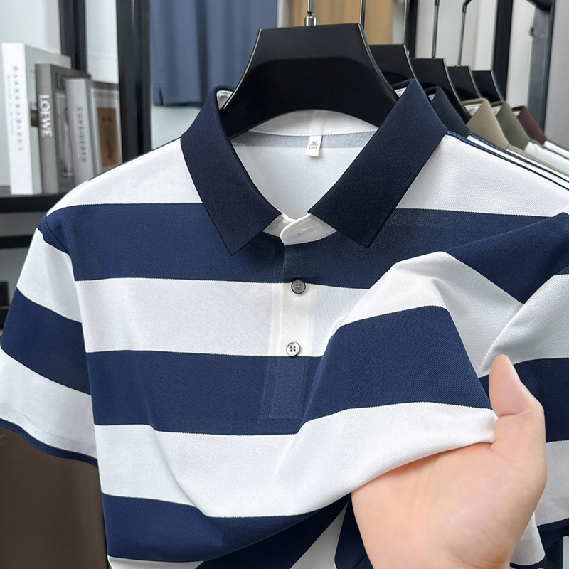 Mens Seamless Striped Cool-Feel Short-Sleeve T-Shirt photo 5