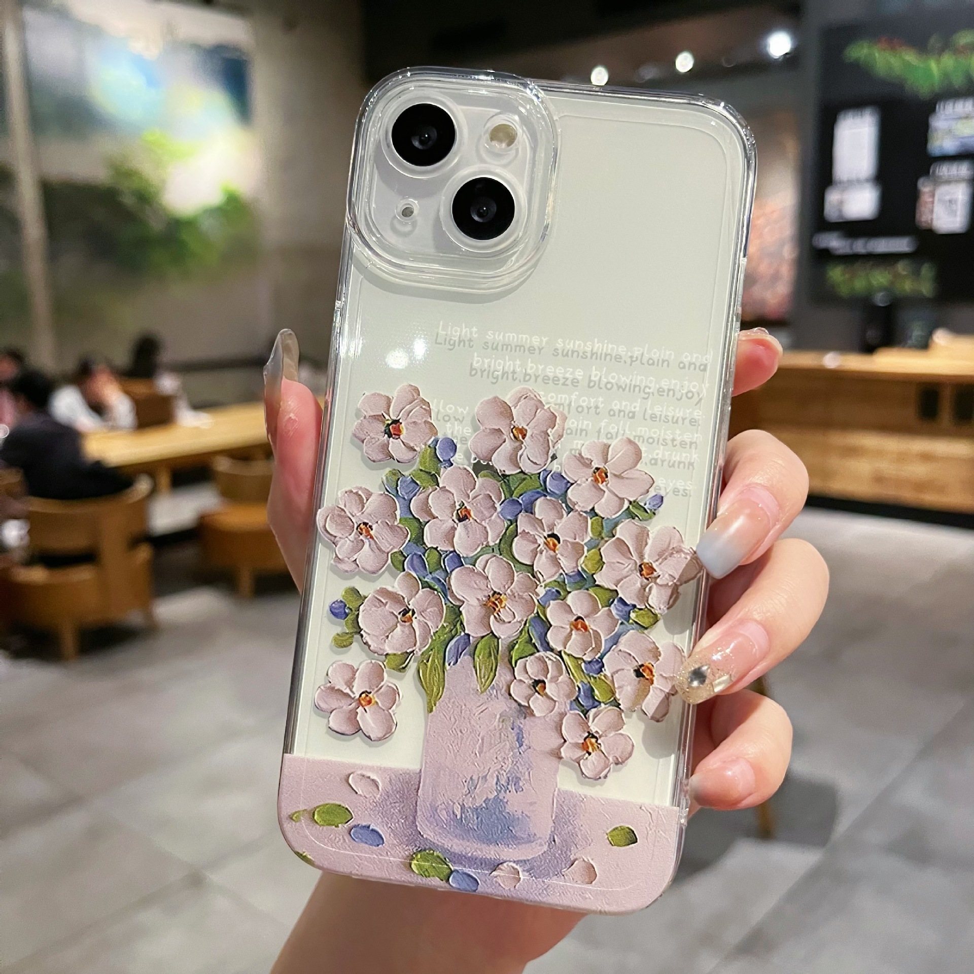 New Simple Little Flower Transparent Protective Cover Phone Case photo 2
