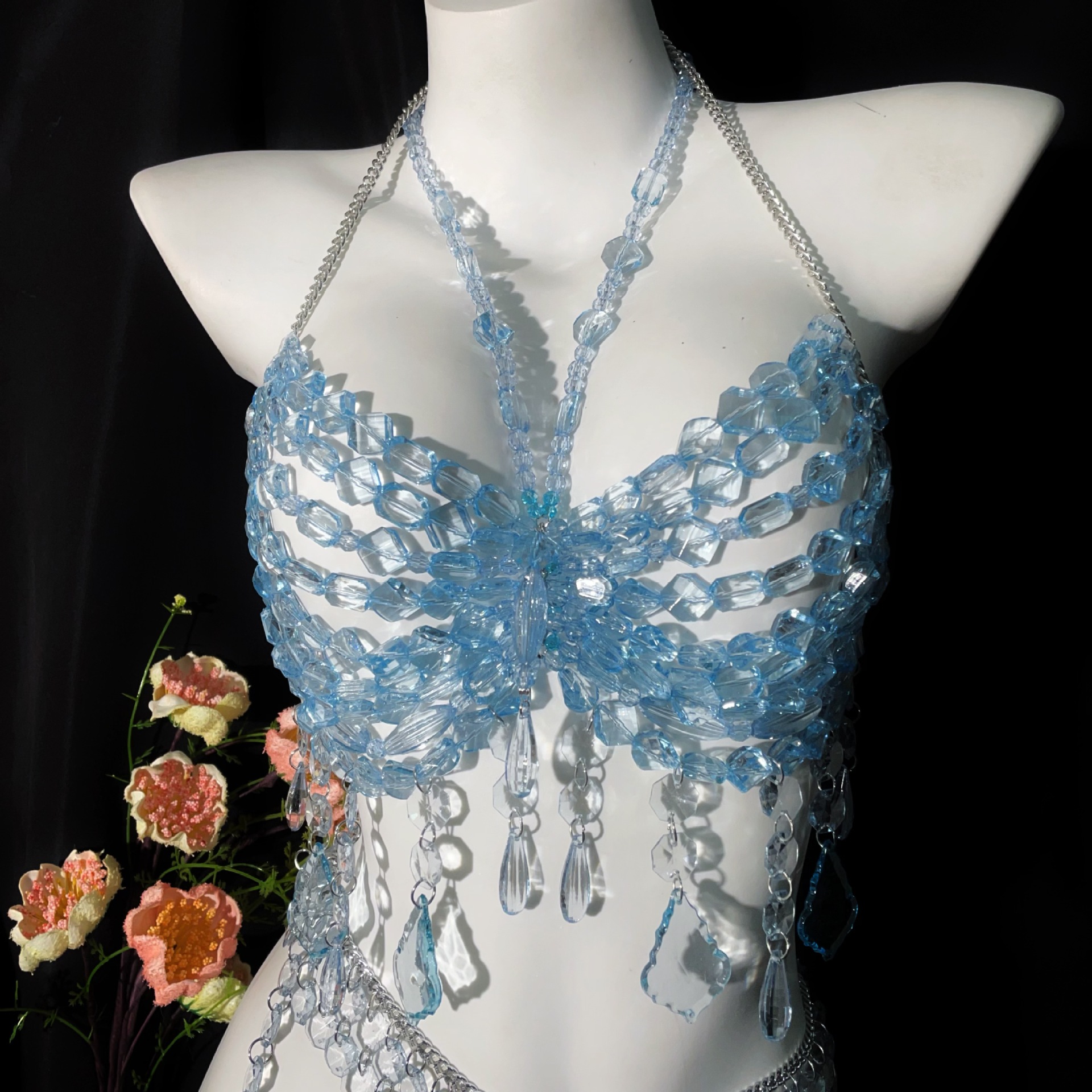 Crystal-strapped Womens Bikini Two-piece Pure And Alluring Strapless Swimsuit photo 6