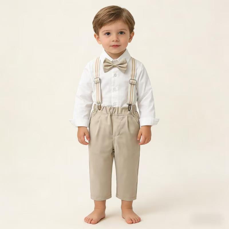 AutumnWinter British-style Boys Suspender Pants Set photo 1