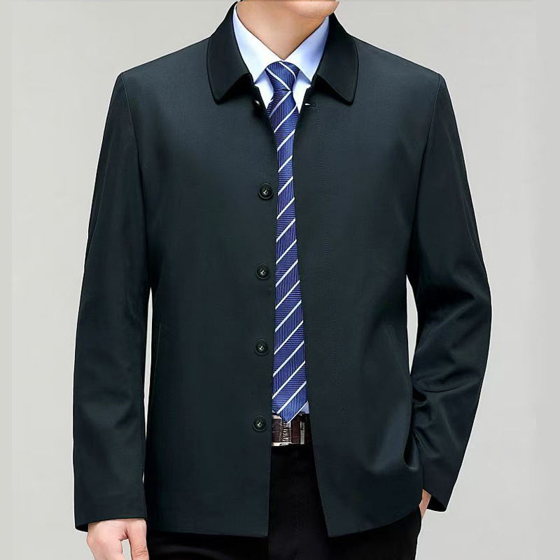 Turn-down Collar Business-casual Jacket For Middle-aged Men photo 5