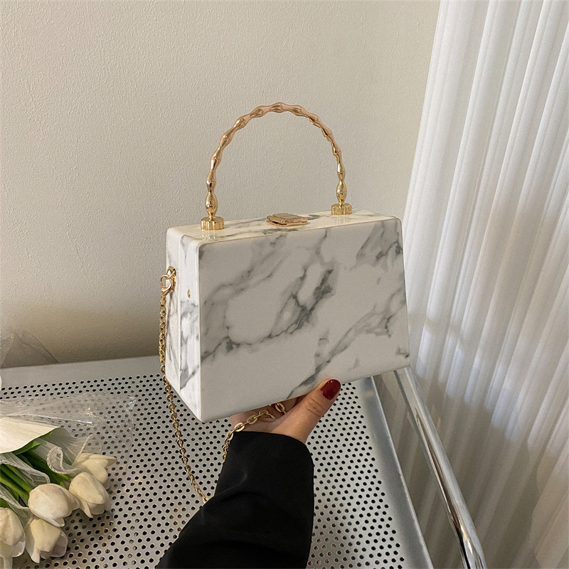 Women's Marbled Small Square Handbag photo 3