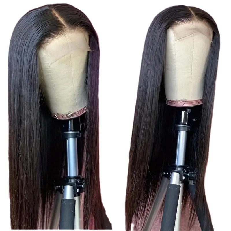 Fashionable Natural-Looking Wig Center-Parted Long Straight Lace Front Full-Hair Toupee photo 3