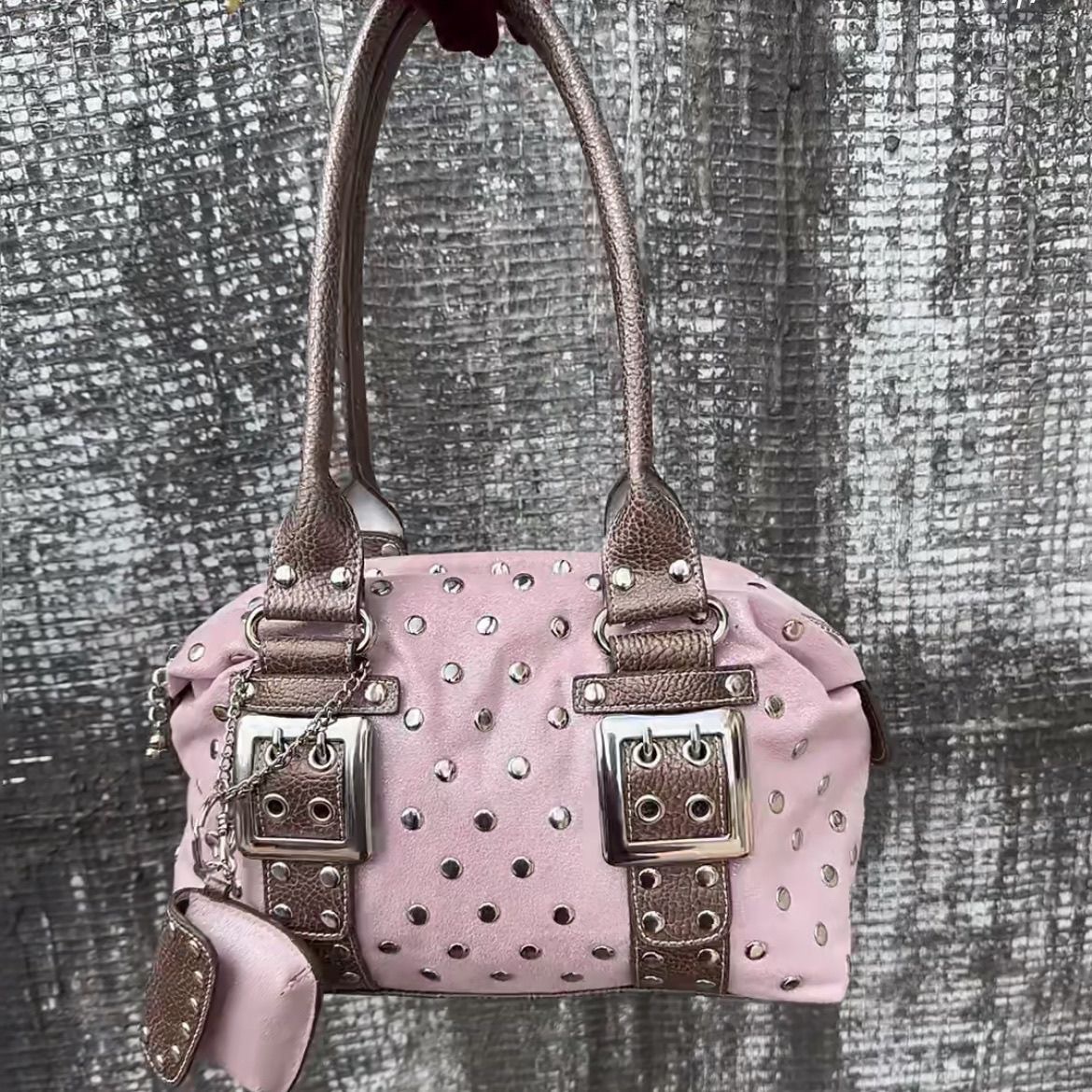 Korean-style Rivet Leather Polka-dot Retro Large-capacity Tote Underarm Bag photo 1
