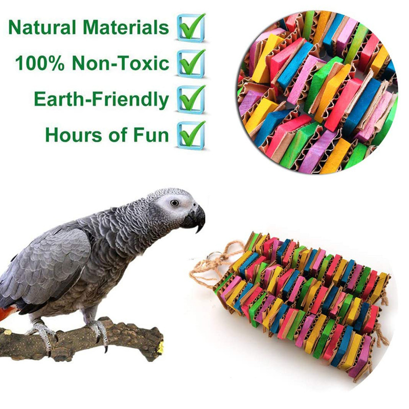 Parrot Gnawing Toy Building Blocks Destroyed photo 2