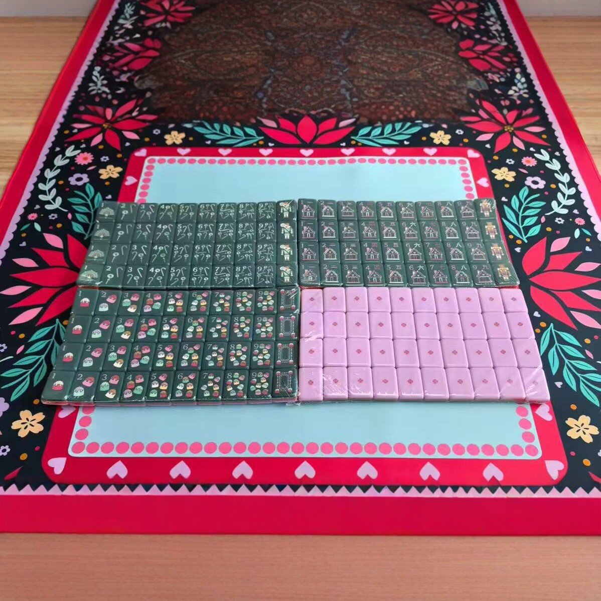 Laser Engraved Acrylic Mahjong Set Party Game photo 1