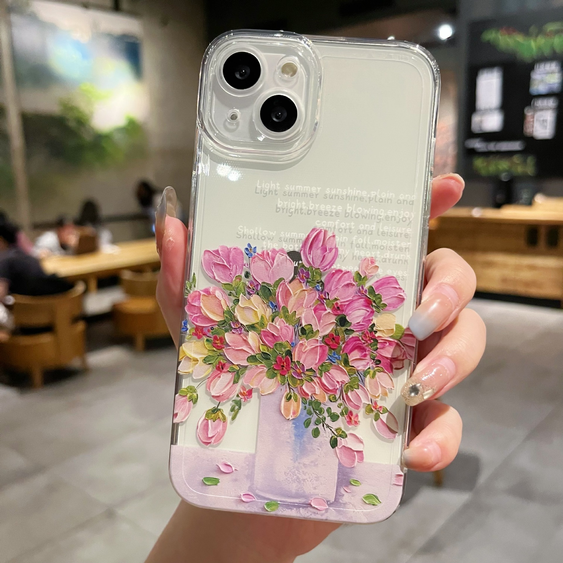 New Simple Little Flower Transparent Protective Cover Phone Case photo 4