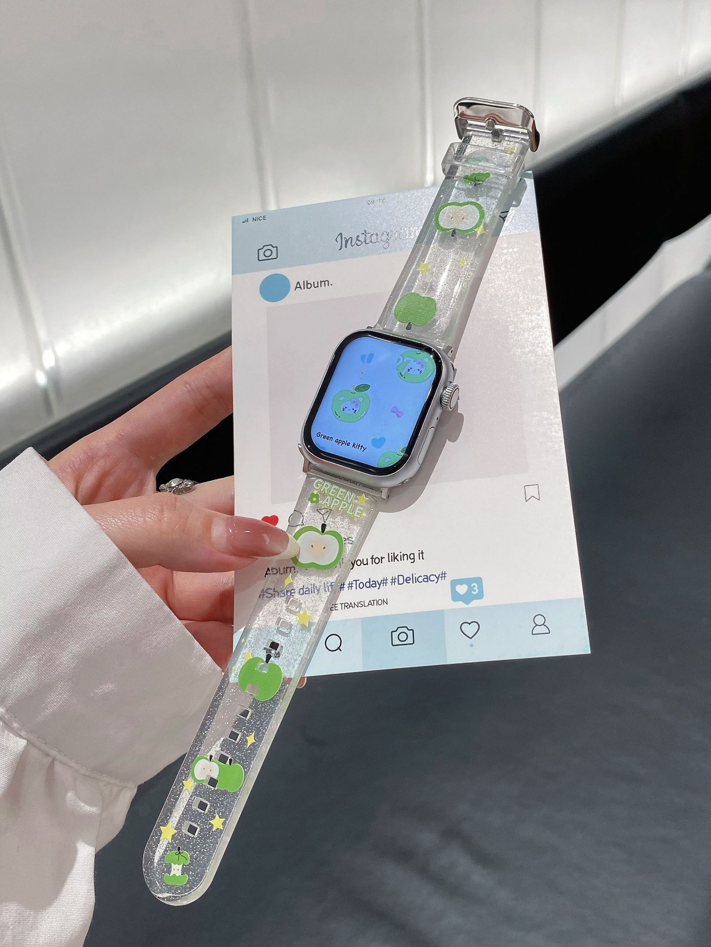 Cartoon Green TPU Watch Strap Suitable For photo 4