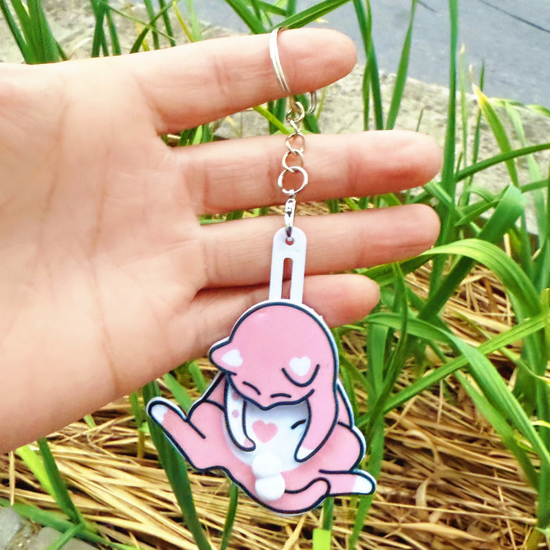 Genuine Creative Pull-out Egg Cat Keychain Pendant photo 4