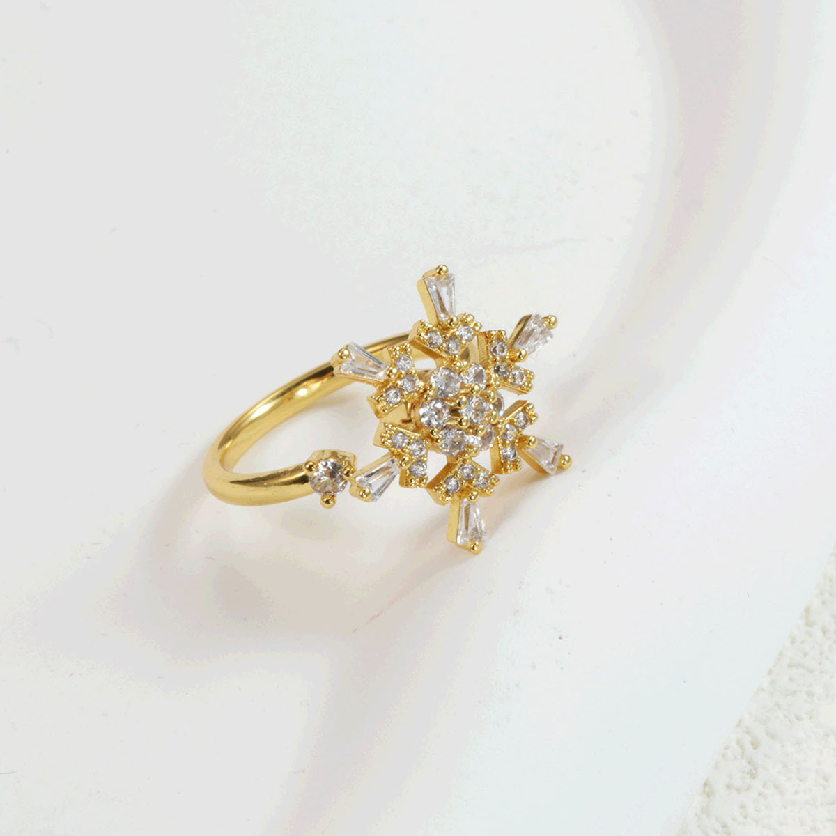 Stylish High-end Zircon-inlaid Open Ring For Women photo 7