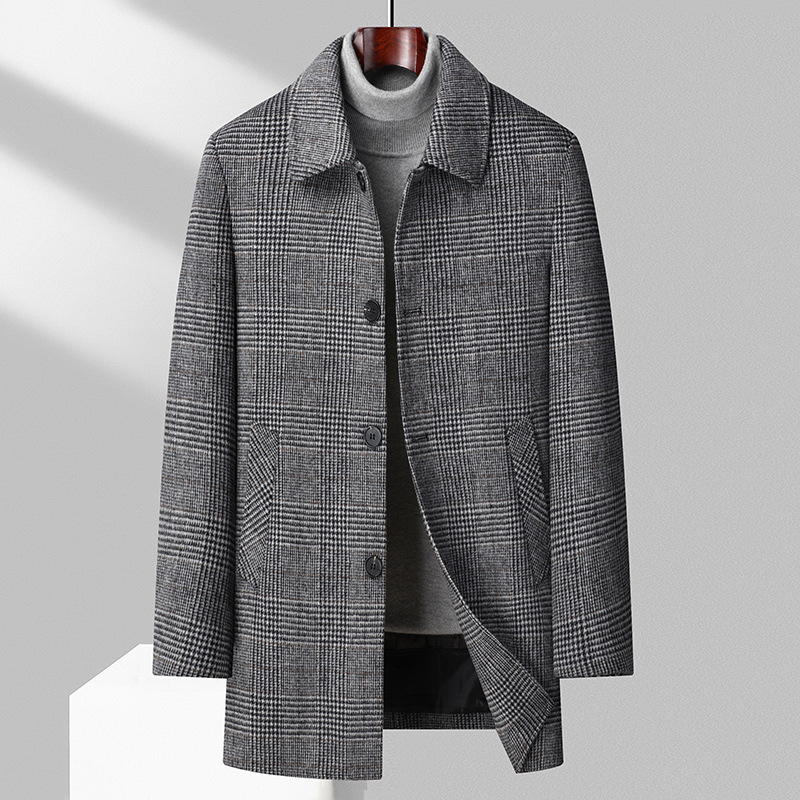 Men's Casual Wool Overcoat With A Down-lined Inner Vest photo 2
