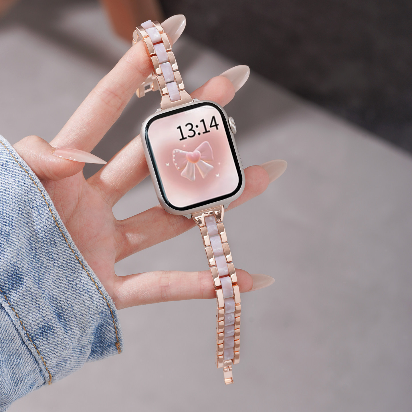 Three-bead Resin Strap Womens Metal Model photo 5