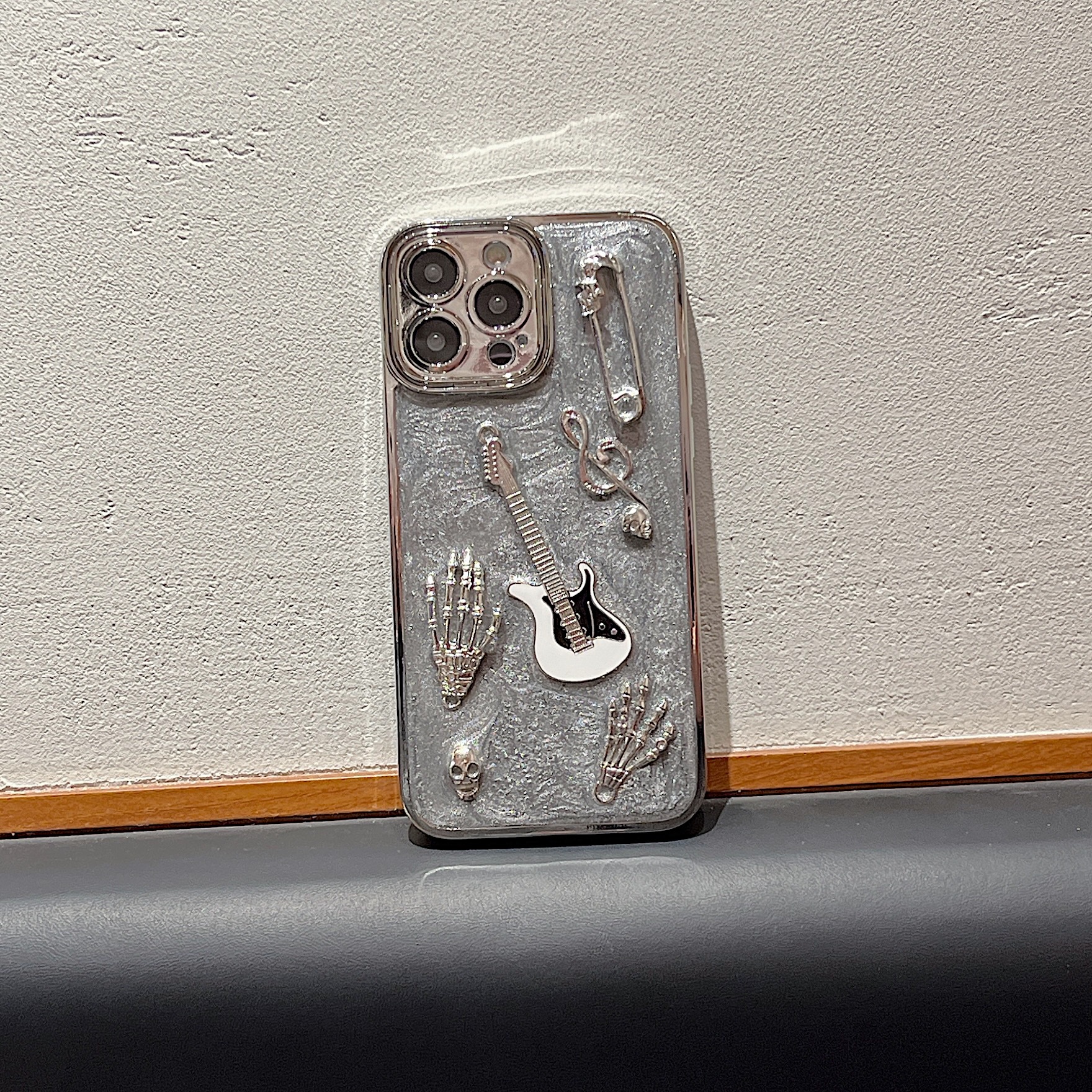 Cement Gray Metal Guitar Electroplating Protective Cover Phone Case photo 2