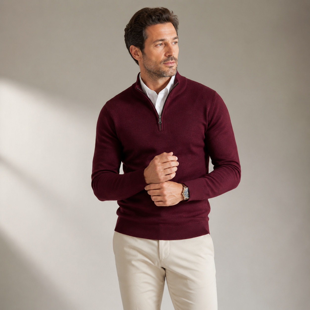 Men's Stand-Neck Knitted Casual Set photo 2