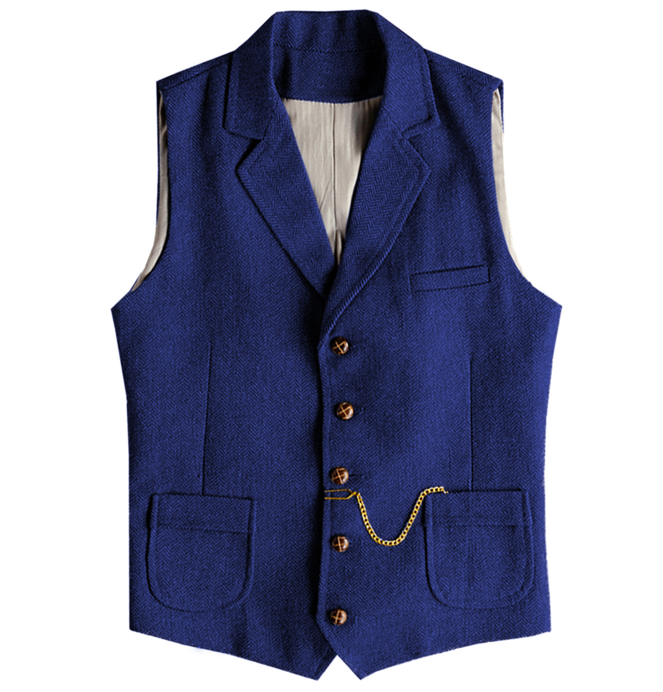 Mens New Herringbone Casual Vest photo 8