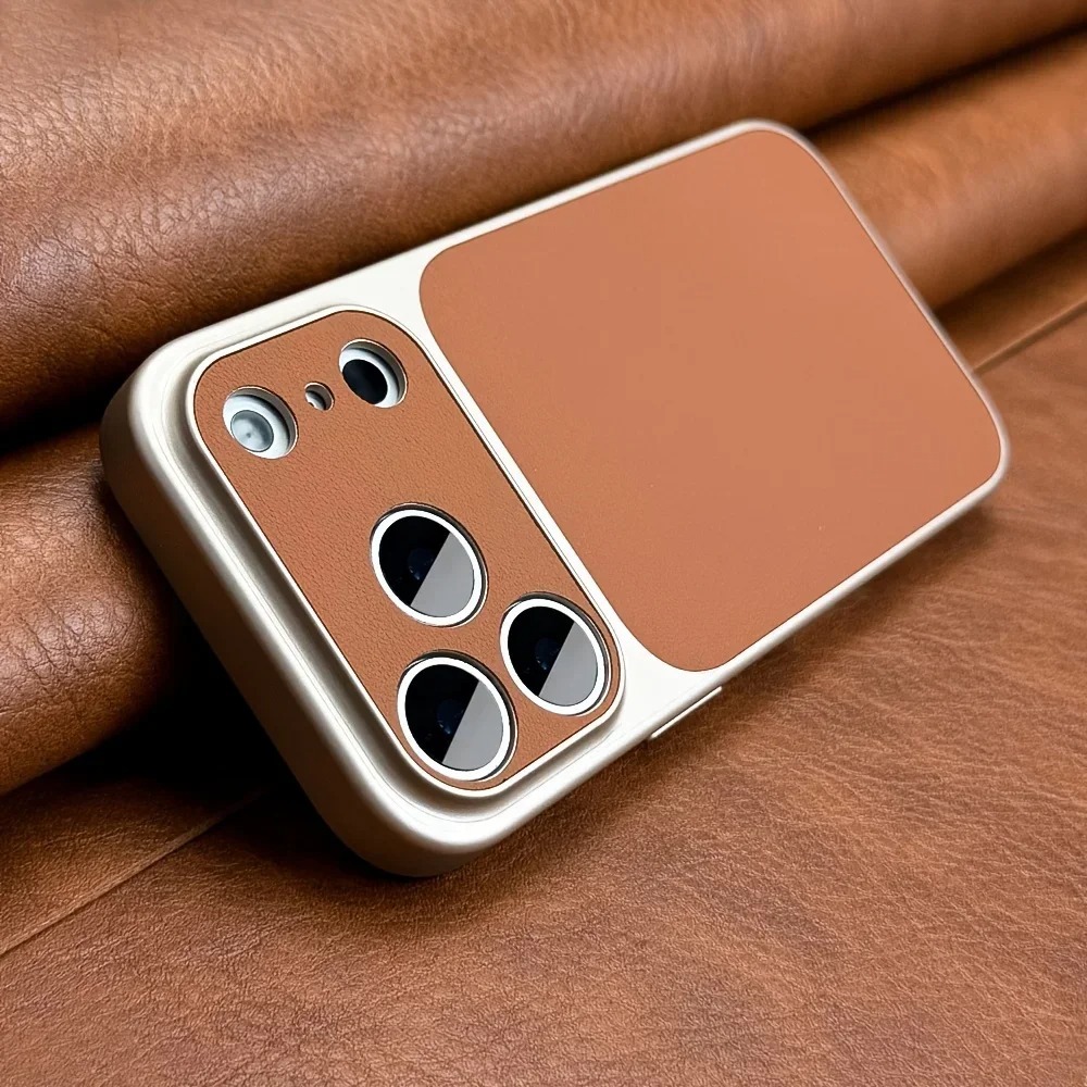 Leather-textured Minimalist All-around Shatter-resistant Phone Case photo 4