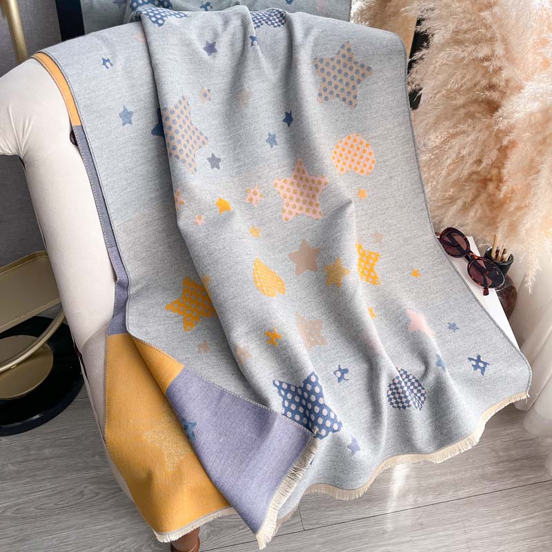 Womens Double-sided Scarfshawl Skin-friendly Thick And Warm photo 8