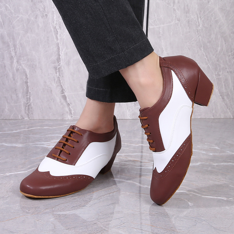 Leather Ballroom For Square Dancing And Latin Dancingsoft-soled Dance Shoes For Adults photo 1