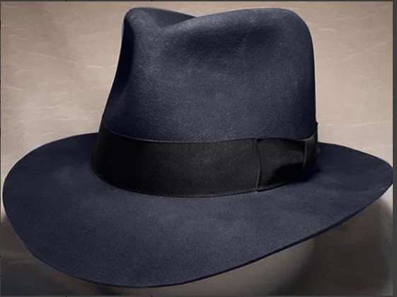 Wool Denim Hat With A Wide Brim And Bow photo 5