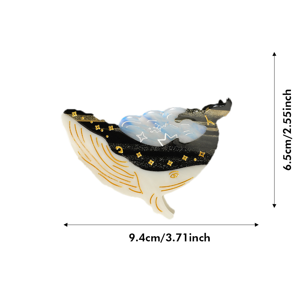 Noctilucent Cloud And Whale Cute Back-of-head Hair Clip photo 2
