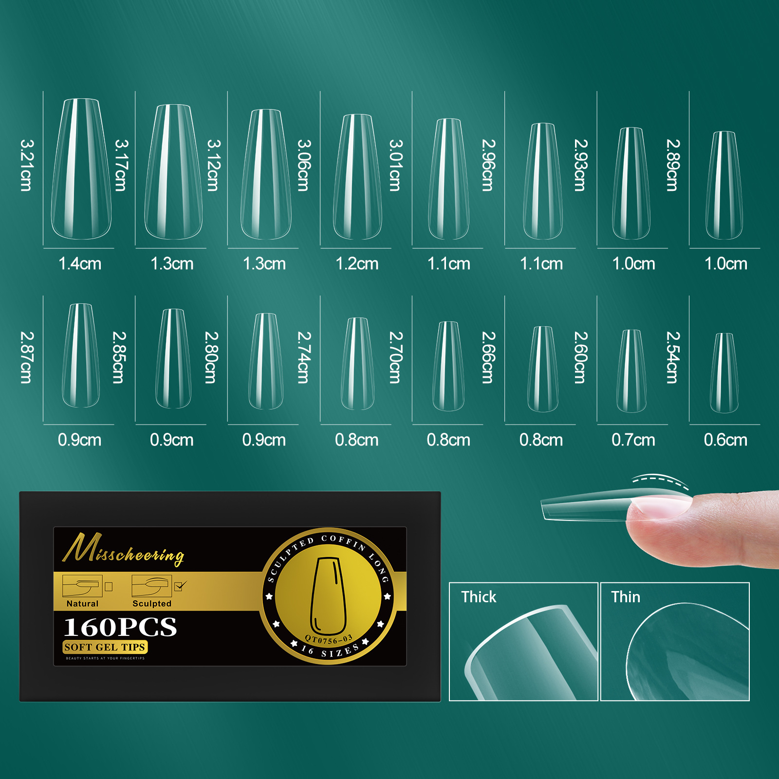 Arched Half-matte False Nails In A Boxed Set Seamless Design photo 2