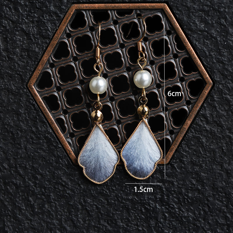 Handmade Intangible Cultural Heritage Silk-Thread Velvet Flower Earrings photo 6