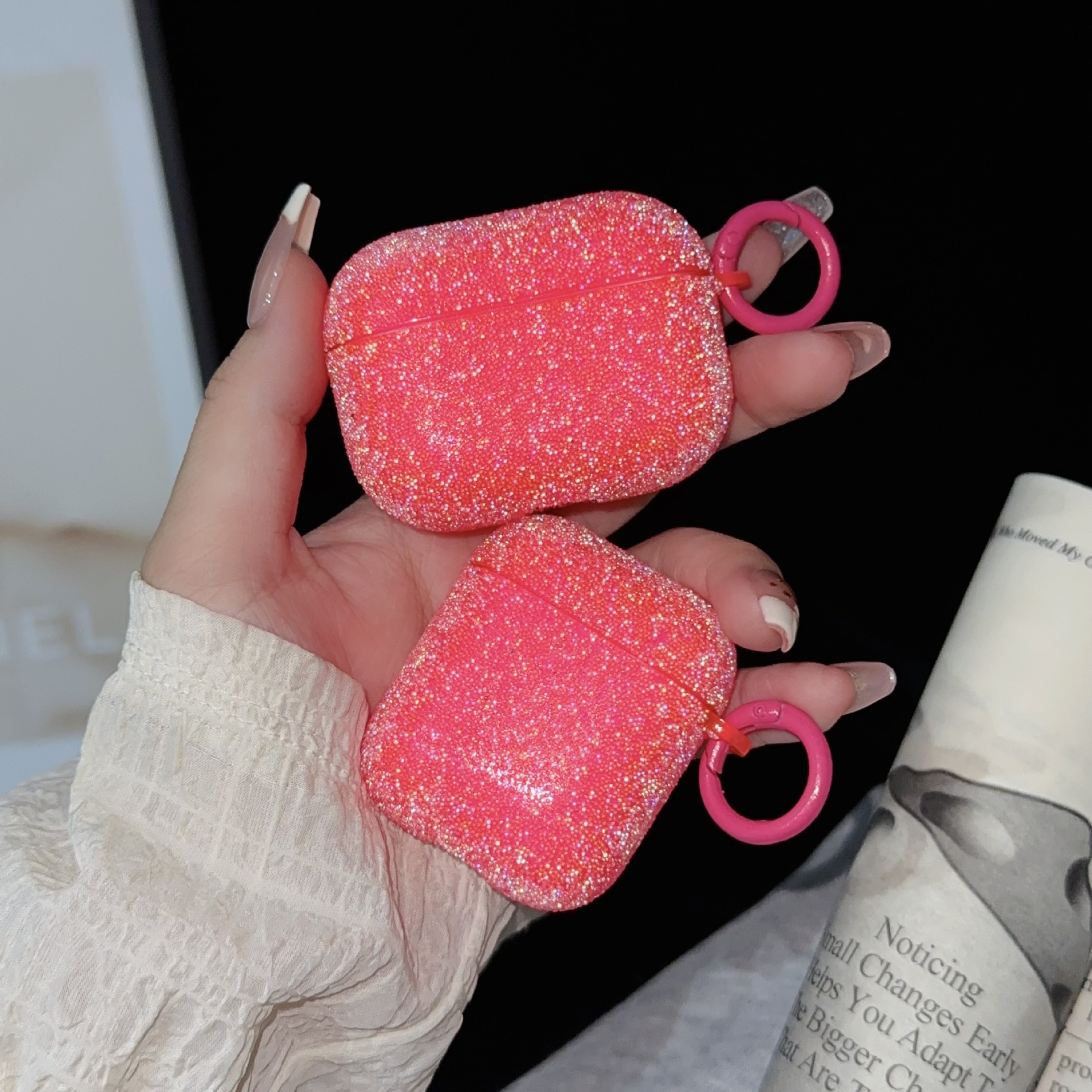 Fine Rhinestone Crystal Particle Bluetooth Headset Protective Cover Earphone Case photo 5
