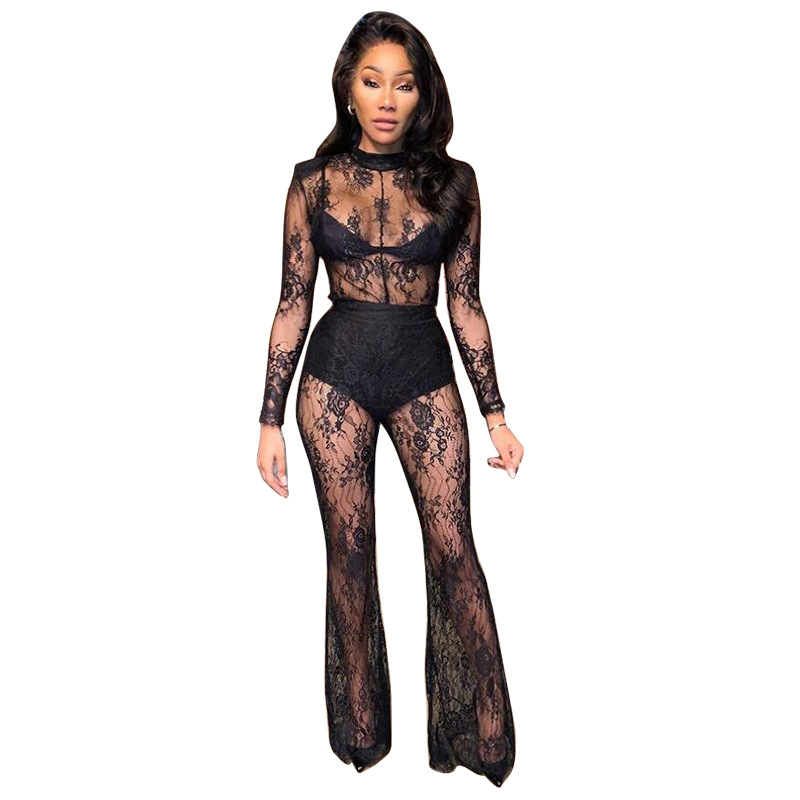 Lace Sheer Sexy Plus-size Jumpsuit For Nightclubs photo 2
