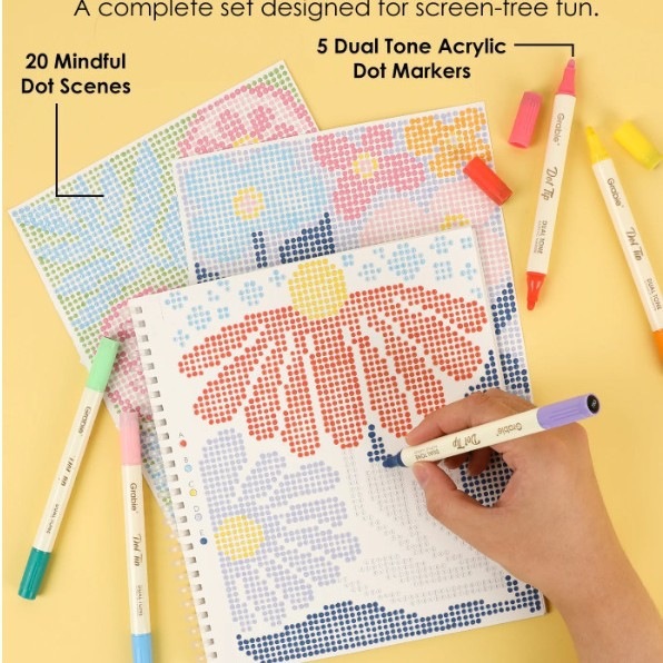 Braille Mindfulness Coloring Set - Tactile Sensory Art Kit for Stress Relief and Relaxation Therapy photo 1