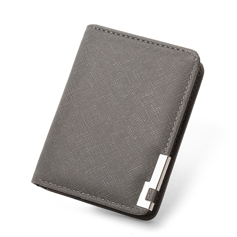 Mens Ultra-thin Short Wallet With Metal Trim photo 4
