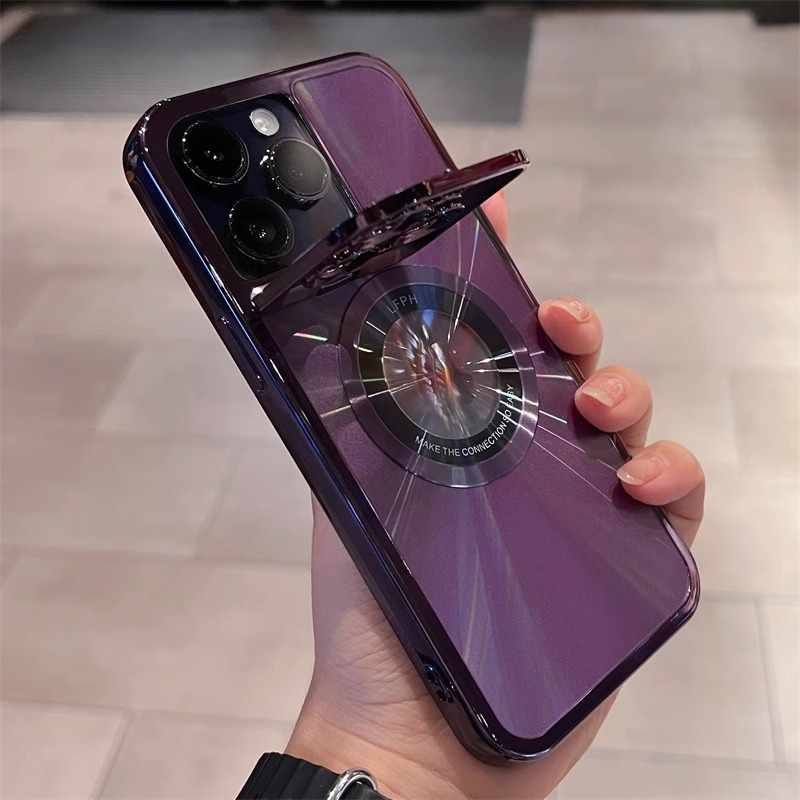 Magnetic Phone Case Invisible Bracket Electroplating Protective Sleeve photo 1