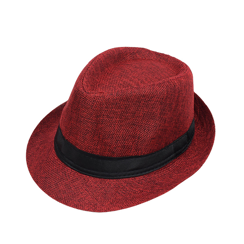 Mens And Womens Jazz Hat British-style Linen Solid-color Top Hat photo 2