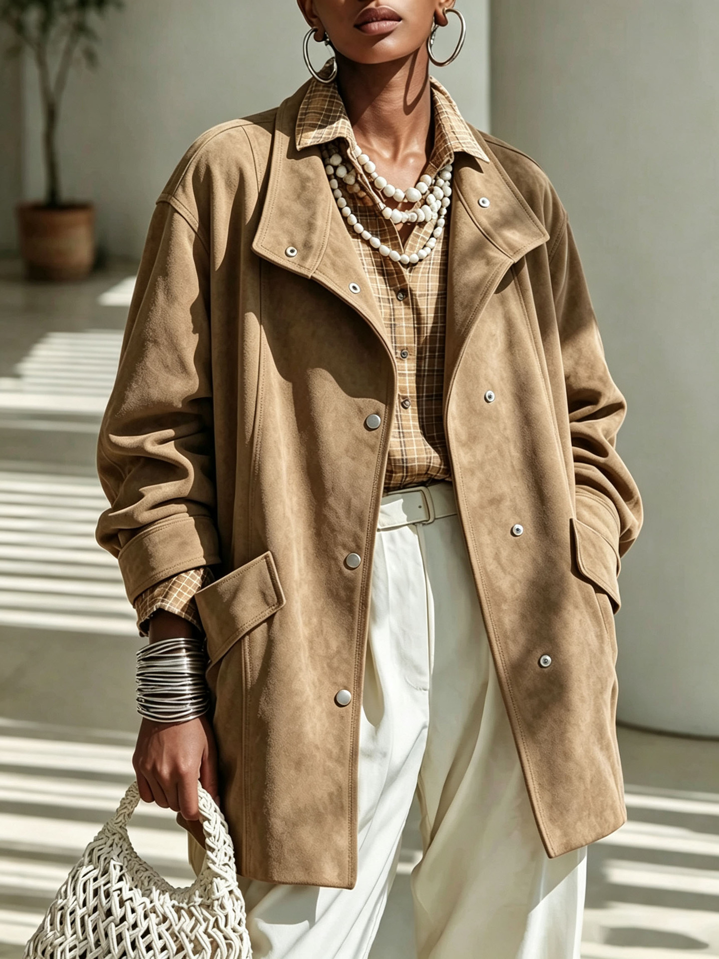 Women's Mandarin-collar Mid-length Coat photo 6