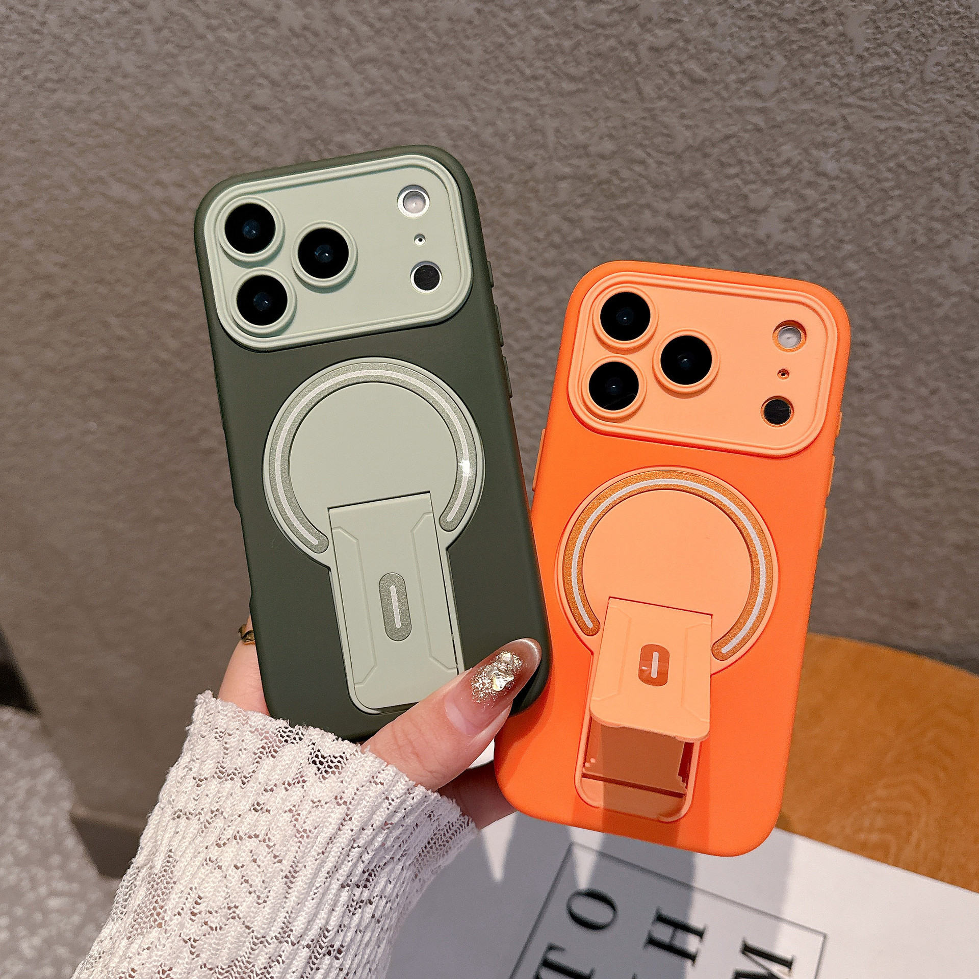 Skin-feel Magnetic Folding Stand For Phone Cases photo 1