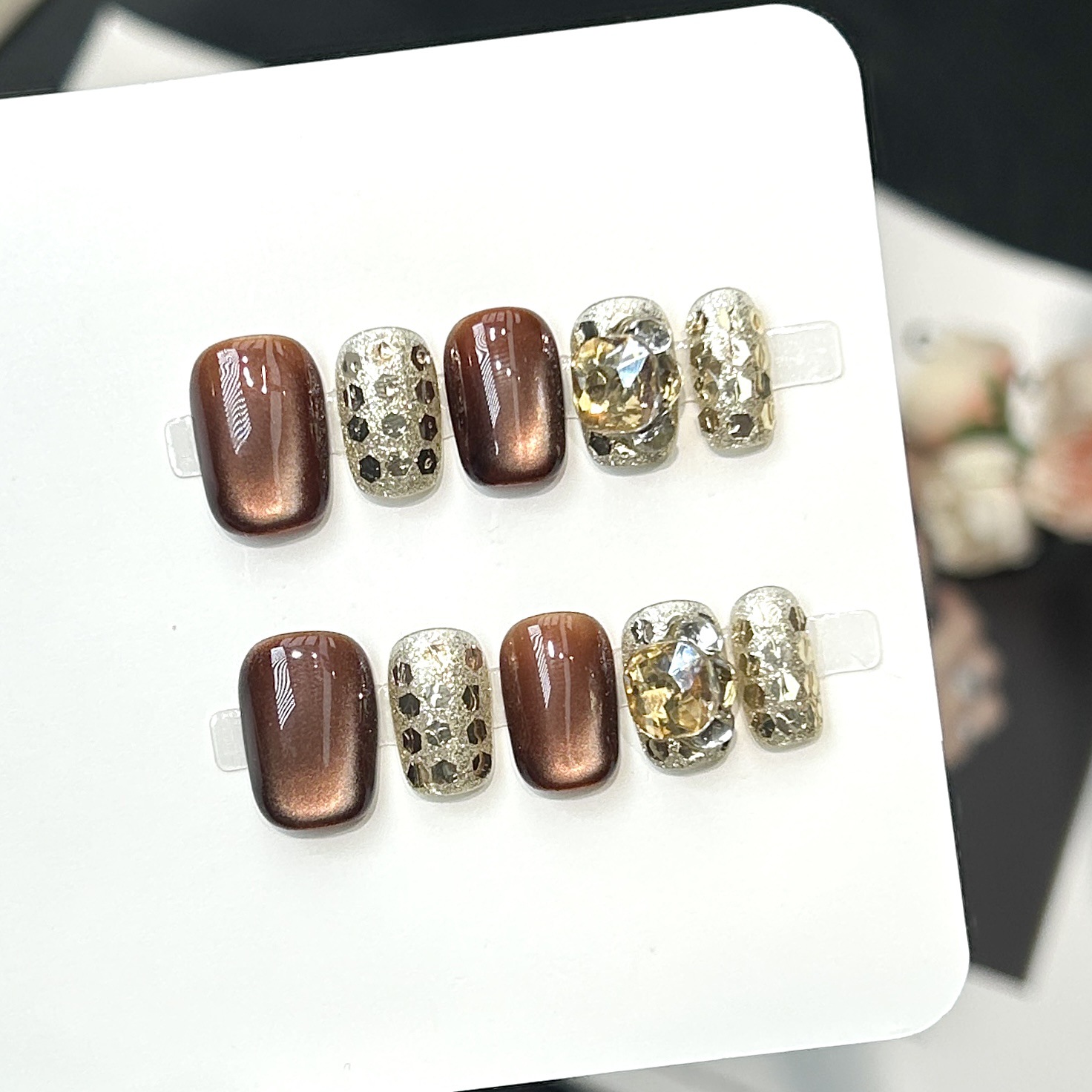 Removable Daily Style Advanced Hand-made Manicure Fake Nail Patch photo 6