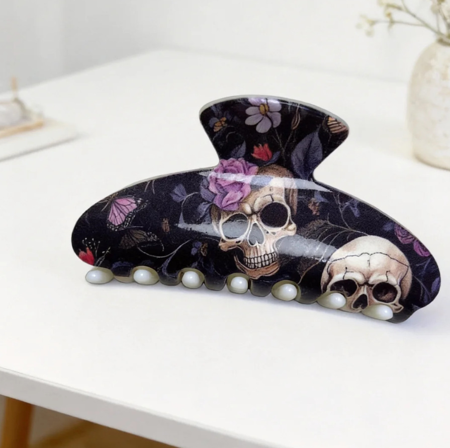 Colorful Skull And Flower Hair Clip Accessory photo 6
