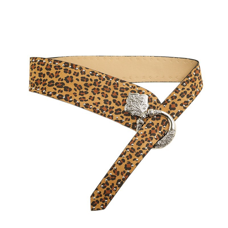 Leopard-print Wide Belt Women's Vintage American Style photo 2
