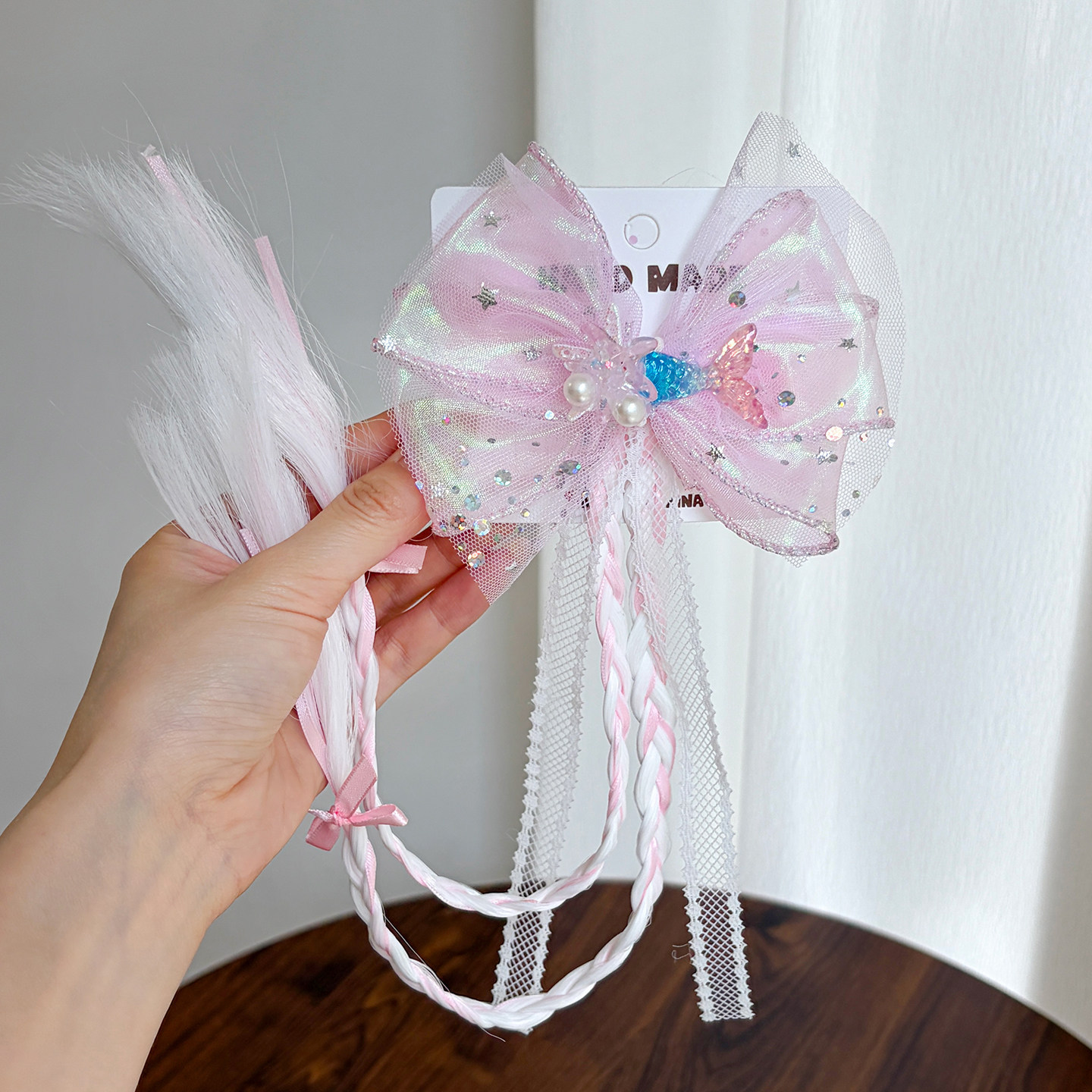 Princess Bow Ribbon Hair Clip Wig Braid photo 5