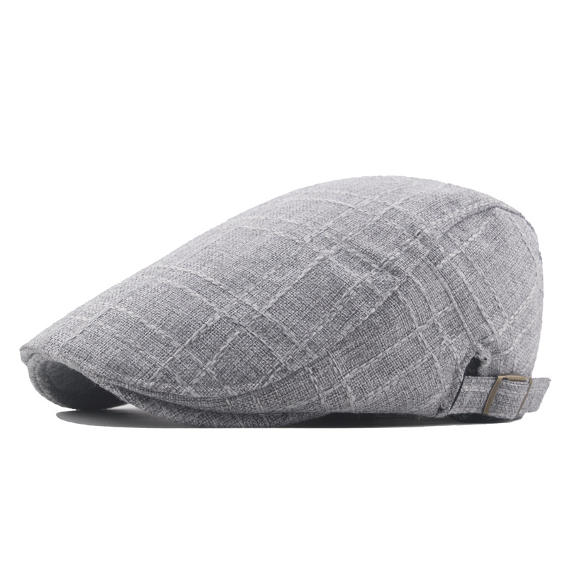 Mens Cotton Linen Vintage Peaked Cap photo 1