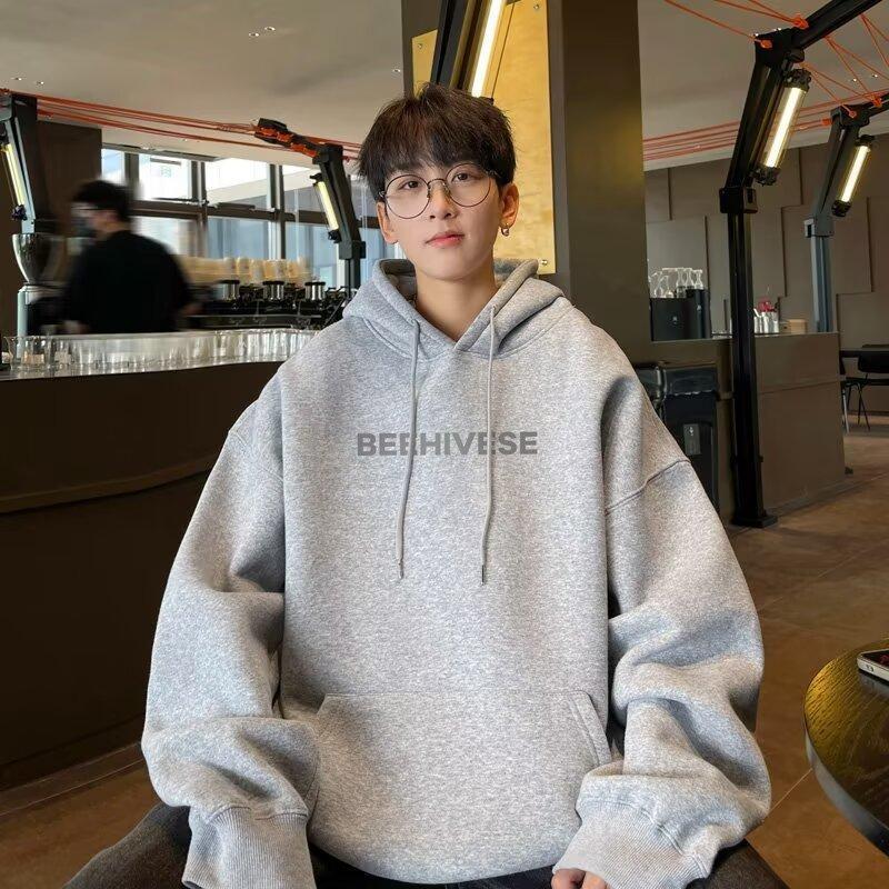 Solid-color Hooded Sweatshirt For Men Fallwinter Style photo 7