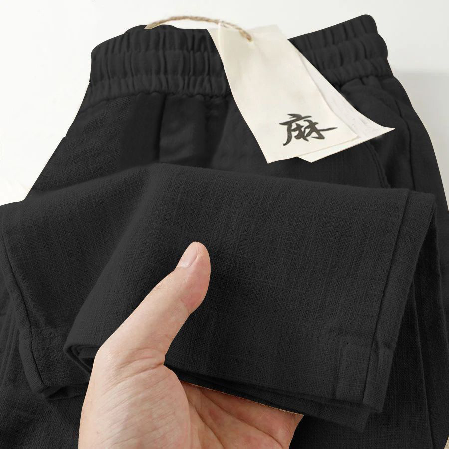 Cropped Ice-silk Breathable Elastic-waist Pants With Pockets photo 4