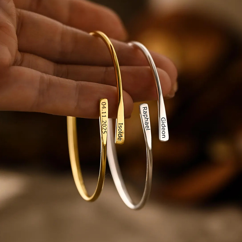 The Stainless Steel Adjustable Bracelet Features A Flat Braided Open-end Design At Both Ends photo 1