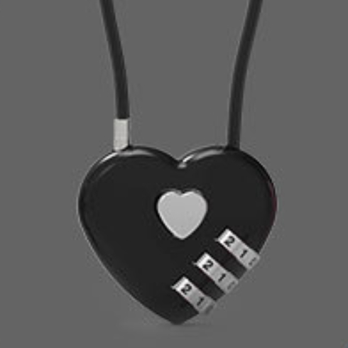 Peach Heart Long Wire Rope Love Lock photo 4