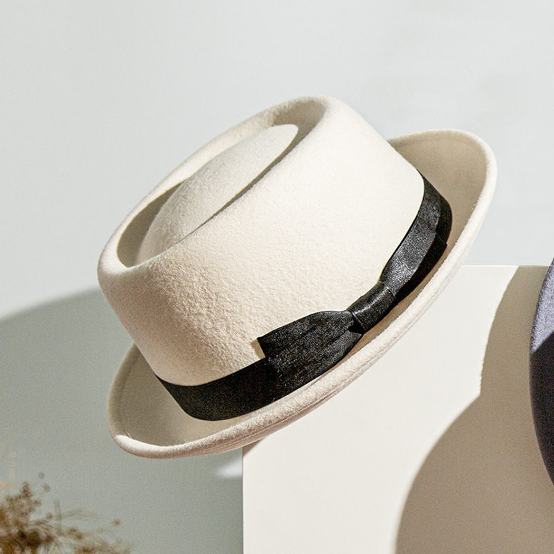 Wool Felt Hat Versatile Top Hat British-style Formal Hat photo 1