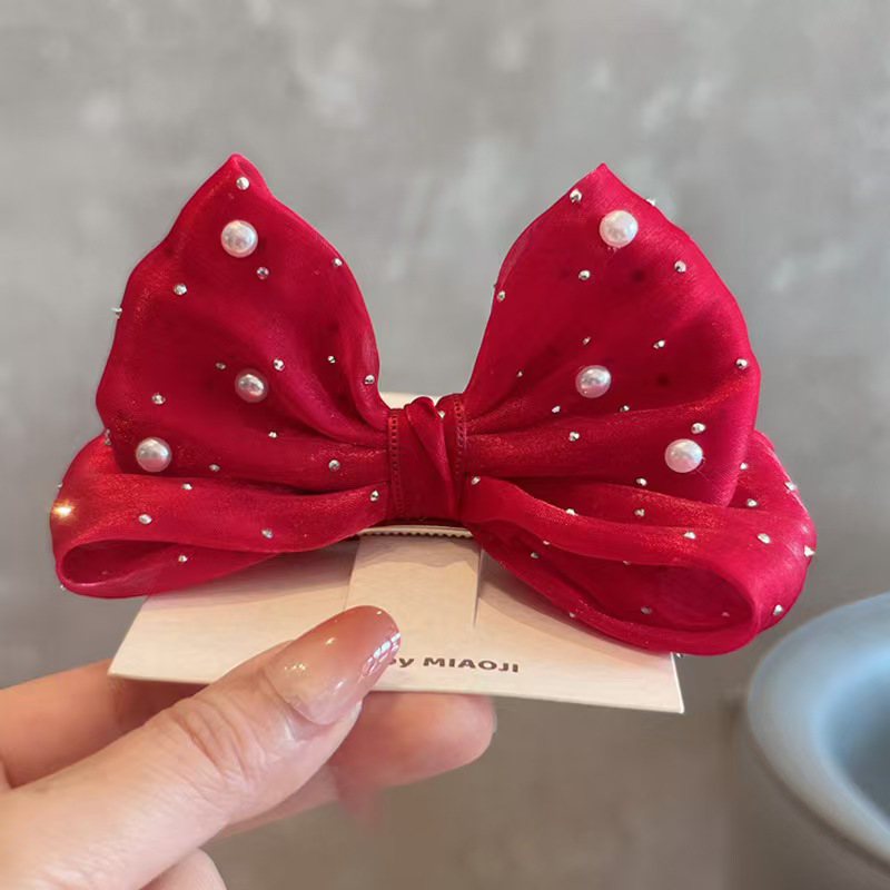 SpringSummer Kids Hair Clip With Three-Dimensional Pearl Big Bow photo 4