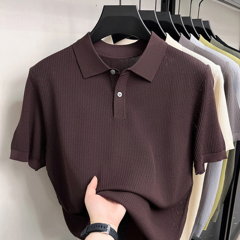 Summer New Short-sleeved Knitted T-shirt For Men photo 2