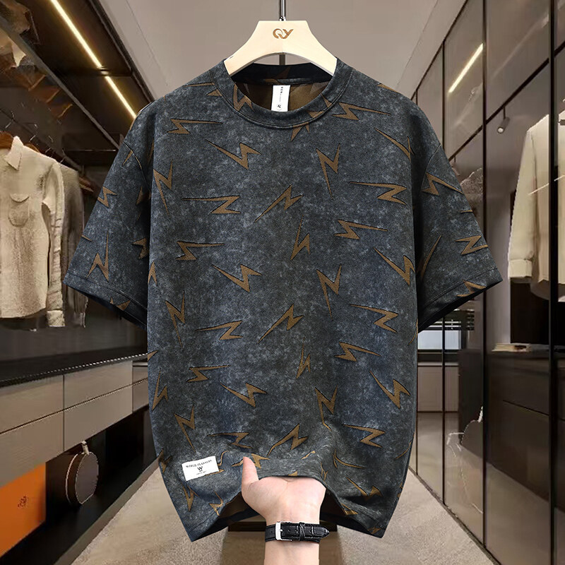 Short Sleeve Round Neck Loose Top Men photo 5