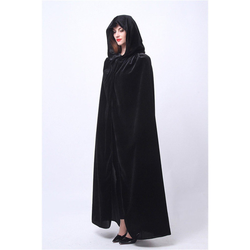 Velvet Thin Black Halloween Cape Cloak photo 2